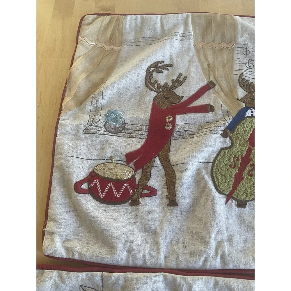 2 Embroidered Holiday Square Throw Pillow Covers Christmas World Market